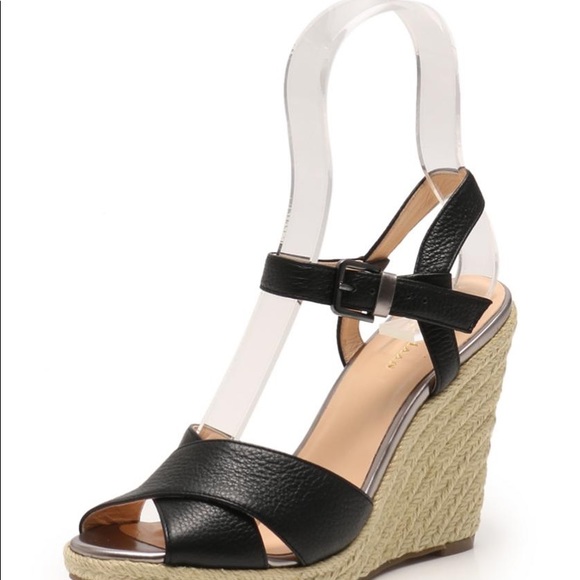 Cole Haan Black Hart Woven Espadrille Wedges - Picture 4 of 8